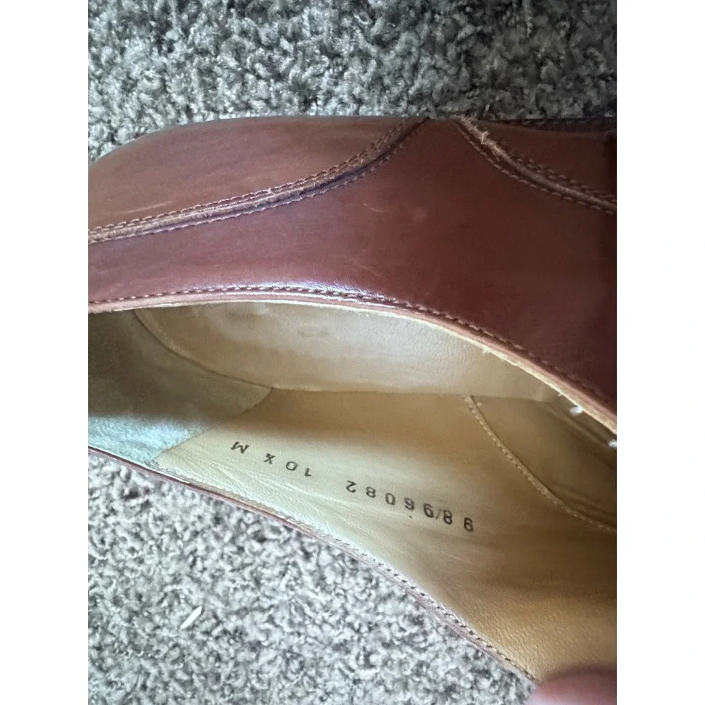 Johnston & Murphy Domani Brown Leather Cap Toe Oxford Shoes Mens 10.5 M Italy